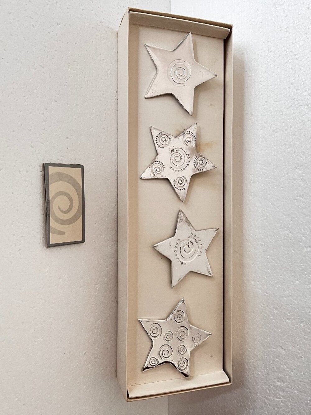 Vintage 90's Pier 1 Silver Plated Star Napkin Rings